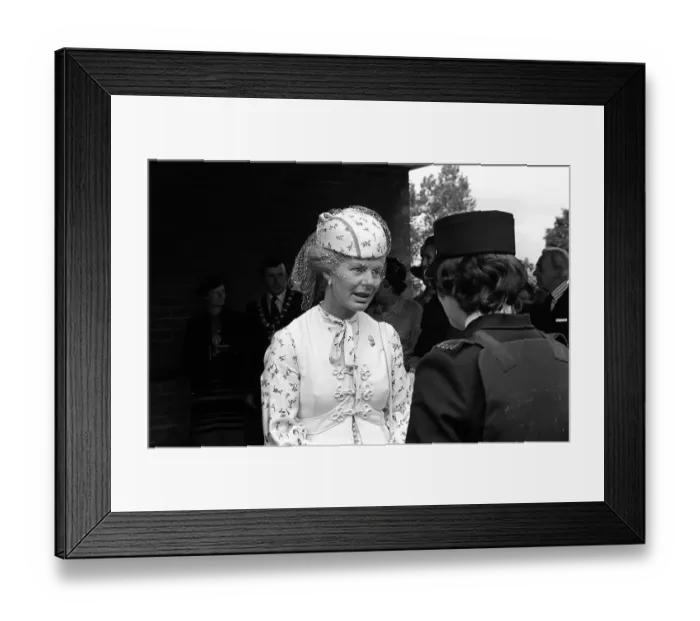 Framed Print : Duchess Of Kent Visits Northern Ireland June 1980 The Duchess of Kent chatting to