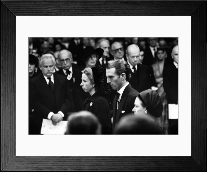 Framed Print : Earl Mountbatten Funeral 1979 Princess Anne attending the funeral