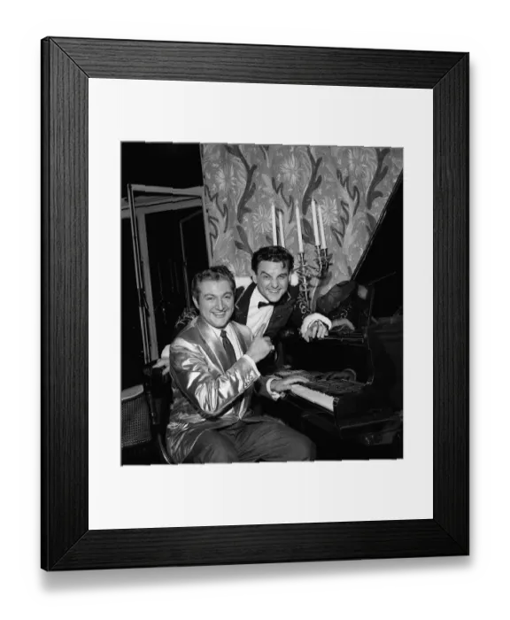 Framed Print : Bob Monkhouse with Liberace, 9th October 1956 Framed Print : Bob Monkhouse with Liberace, 9th October 1956
