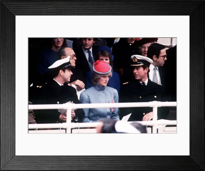Framed Print : Prince Andrew, Princess Diana and Prince Andrew attend the unveiling a statue in Framed Print : Prince Andrew, Princess Diana and Prince Andrew attend the unveiling a statue in