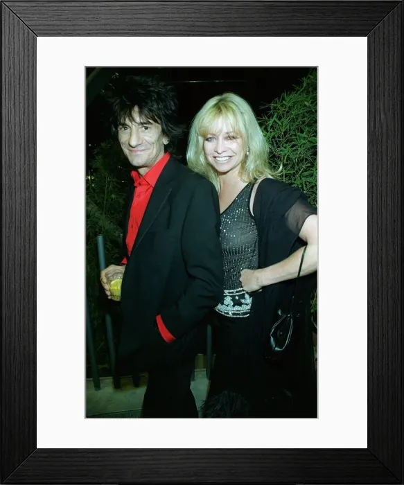 Framed Print : Ronnie Wood and wife Jo Wood at Home nightclub Sept 1999 Ronnie Wood