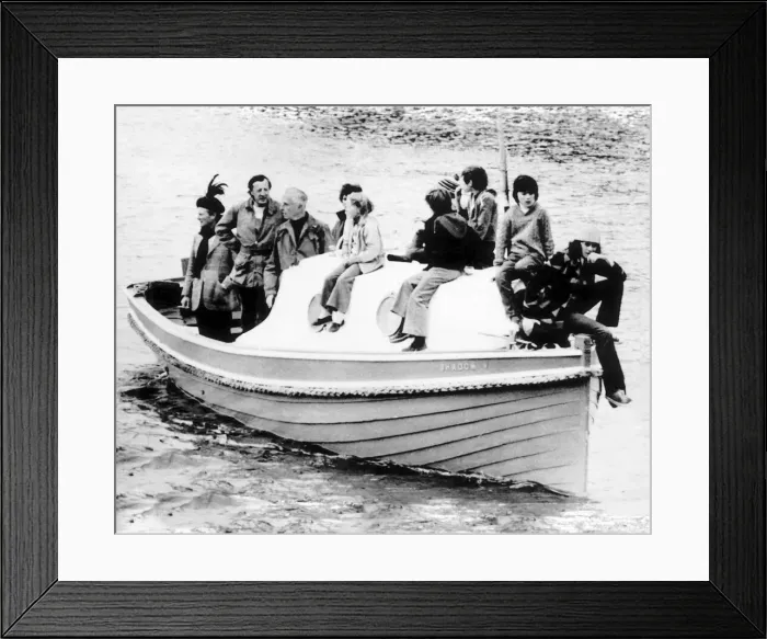 Framed Print : Lord Louis Mountbatten his two sons in law and grandchildren return from a fishing trip Framed Print : Lord Louis Mountbatten his two sons in law and grandchildren return from a fishing trip