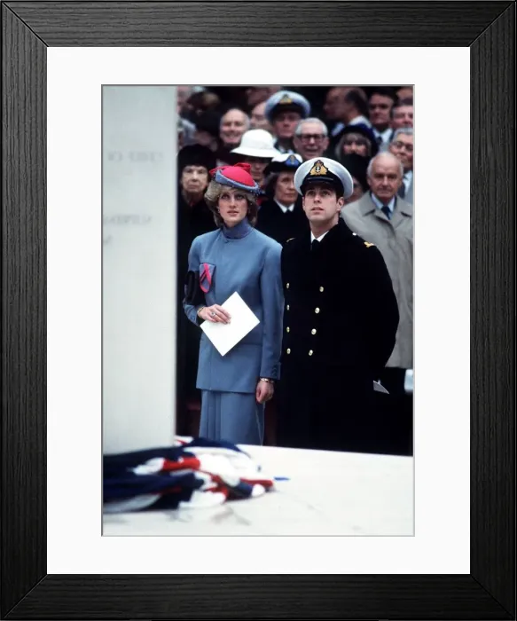 Framed Print : Prince Andrew and Princess Diana attend the unveiling a statue in Whitehall, London Framed Print : Prince Andrew and Princess Diana attend the unveiling a statue in Whitehall, London