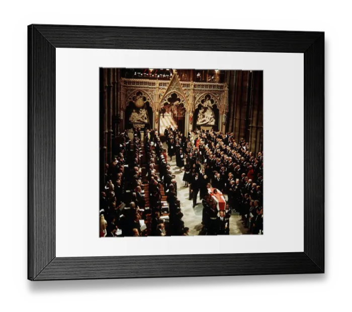 Framed Print : Funeral of Earl Mountbatten September 1979 Royal Family follow coffin through