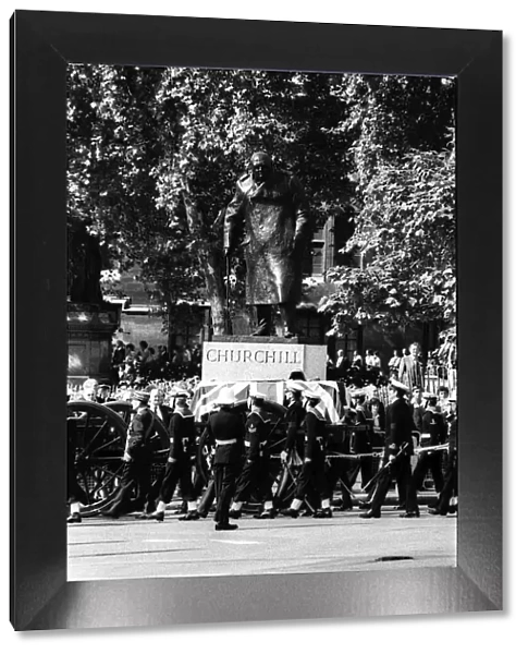 Earl Mountbattens Funeral, Sep 1979 The coffin being transported past Winston