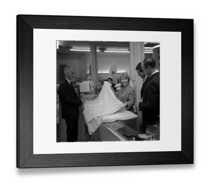 Framed Print : Petula Clark and her husband Claude Wolff go shopping in Regent Street when they were Framed Print : Petula Clark and her husband Claude Wolff go shopping in Regent Street when they were