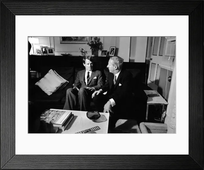 Framed Print : Edward Heath January 1967 Conservative MP at a meeting with Robert Kennedy