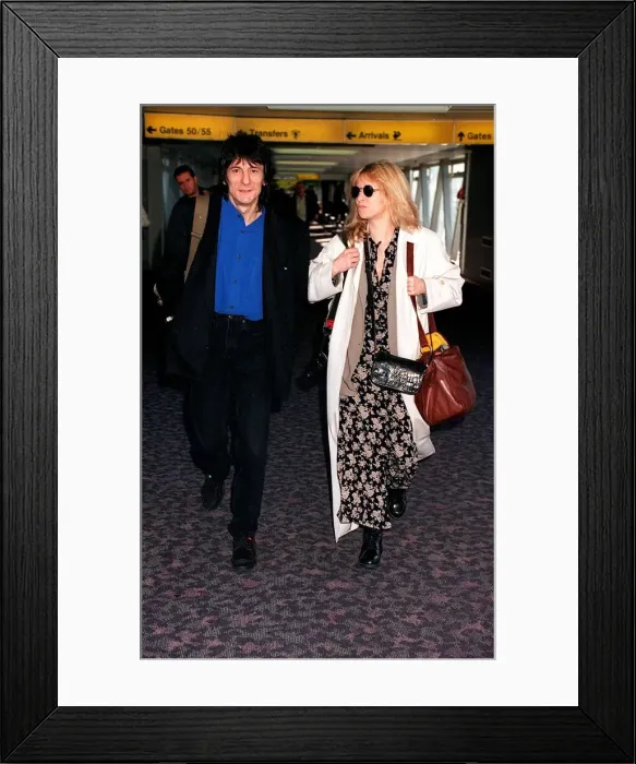 Framed Print : Ronnie Wood at London Airport February 1994 Framed Print : Ronnie Wood at London Airport February 1994
