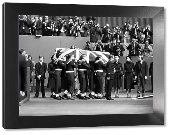 Earl Mountbatten Funeral 1979 The Royal Navy Troops carry the Coffin