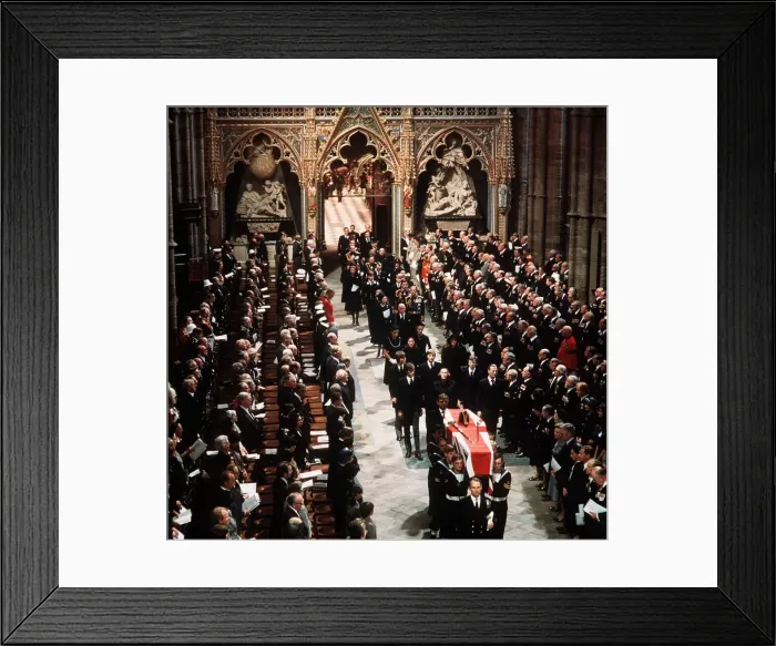 Framed Print : Royal family attend Funeral of Earl Mountbatten in 1979 Westminster Abbey