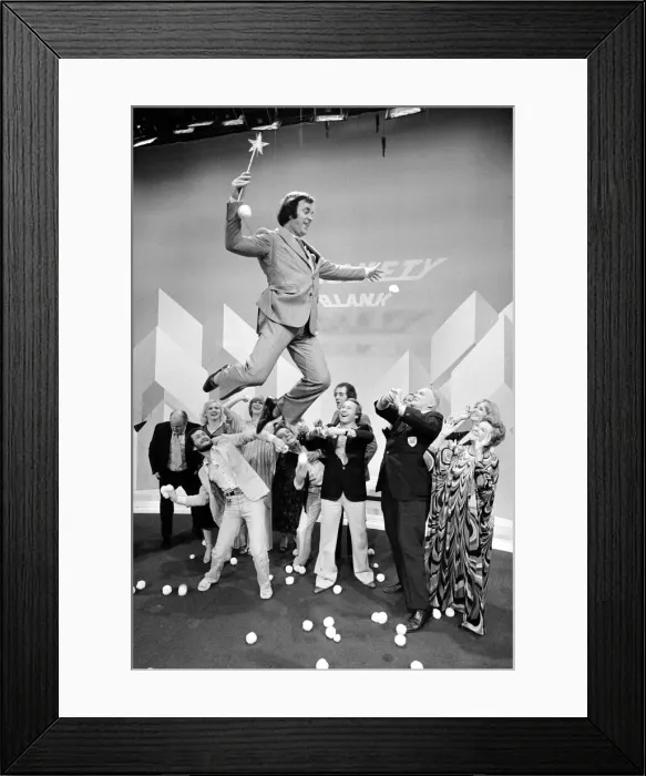 Framed Print : Compere Terry Wogan takes to the air on the Special Christmas Edition of hit show Framed Print : Compere Terry Wogan takes to the air on the Special Christmas Edition of hit show