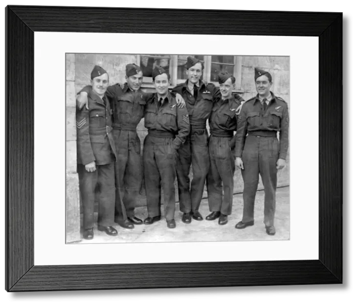 Framed Print : Members of the RAF who were kept in a German prison camp Framed Print : Members of the RAF who were kept in a German prison camp