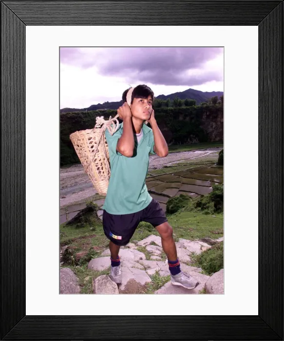 Framed Print : Bikash Gurung June 1999 a prospective Gurkha aged eighteen leaves his village in Framed Print : Bikash Gurung June 1999 a prospective Gurkha aged eighteen leaves his village in