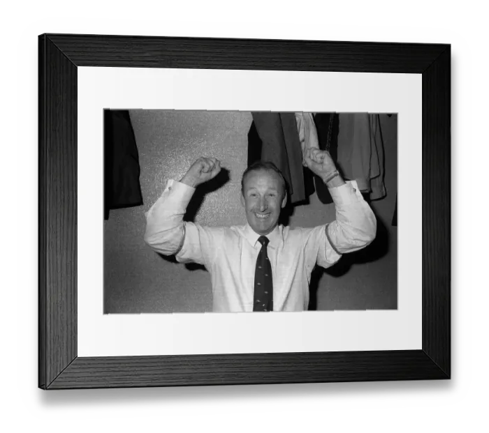 Framed Print : Bertie Mee Arsenal manager celebrating May 1971 in dressing room after Arsenal had Framed Print : Bertie Mee Arsenal manager celebrating May 1971 in dressing room after Arsenal had