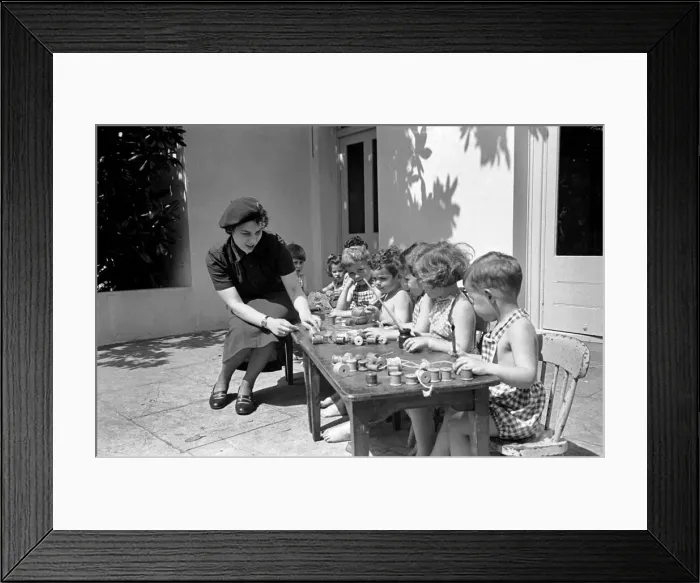 Framed Print : Children cool down at the Hollyshaw residential nursery. June 1950 O24480-002 Framed Print : Children cool down at the Hollyshaw residential nursery. June 1950 O24480-002