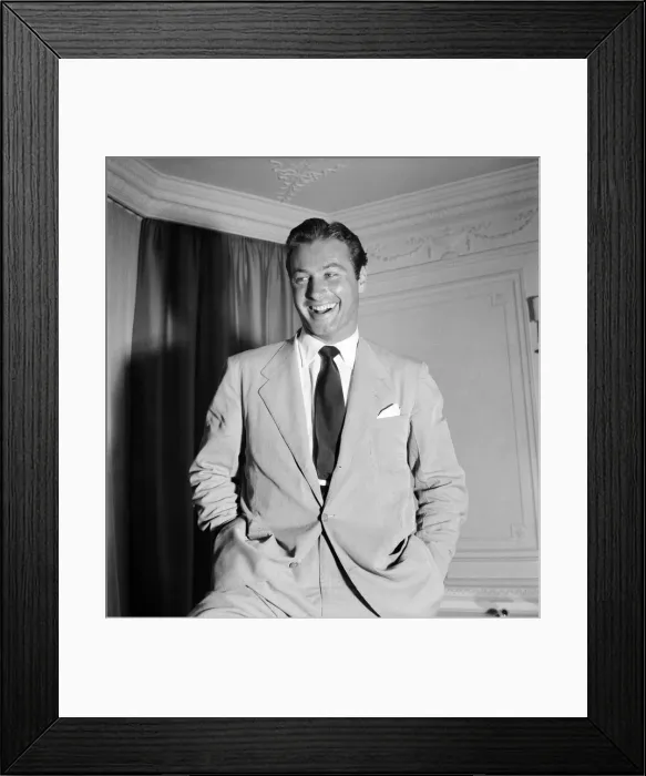 Framed Print : Lex Barker Actor who stars in the film Tarzan. Seen here in this London hotel room Framed Print : Lex Barker Actor who stars in the film Tarzan. Seen here in this London hotel room