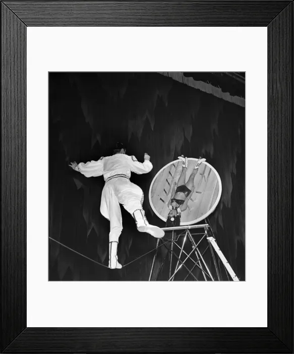 Framed Print : Elizabeth and Collens In the knife-throwing act at the Palladium Framed Print : Elizabeth and Collens In the knife-throwing act at the Palladium