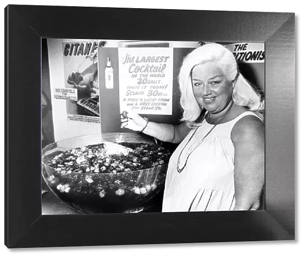 Diana Dors(51) appears at the International Food, Wine and Kitchen Exhibition at