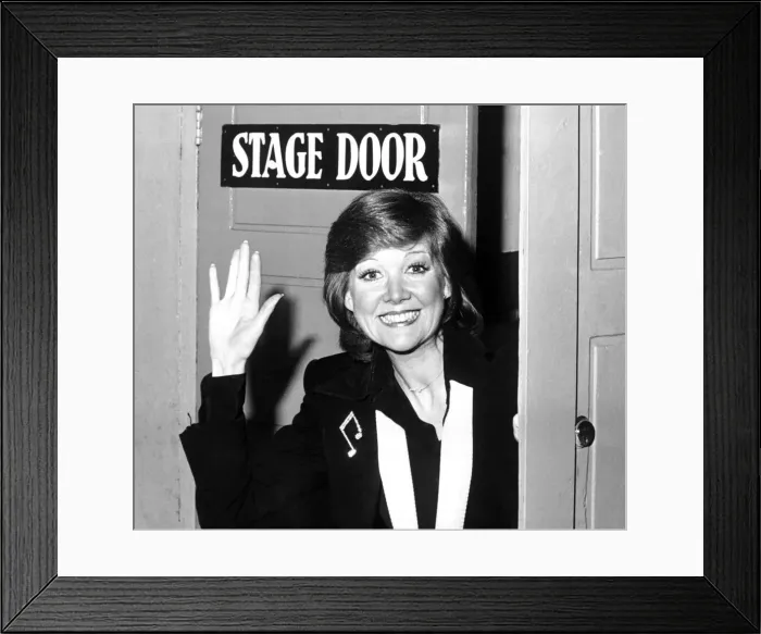 Framed Print : Cilla Black appears at the stage door before her performance at the Coventry Theatre in Framed Print : Cilla Black appears at the stage door before her performance at the Coventry Theatre in