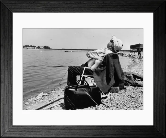 Framed Print : A man taking a nap whilst fishing at Edgbaston Reservoir Framed Print : A man taking a nap whilst fishing at Edgbaston Reservoir