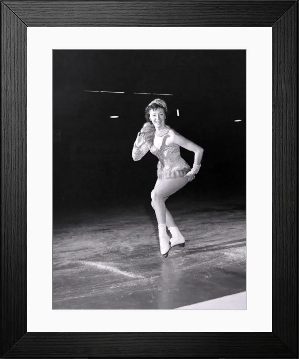 Framed Print : These shapely legs are insured for £10, 000. On them Pat Gregory has skated her way Framed Print : These shapely legs are insured for £10, 000. On them Pat Gregory has skated her way