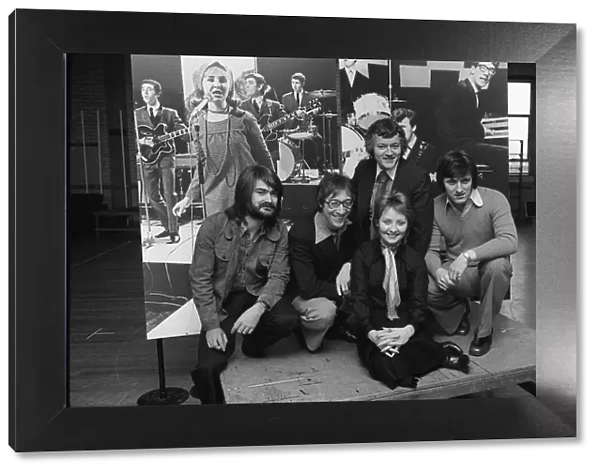 The Shadows pictured with Lulu. January 1975 on her show where they sang 6 songs