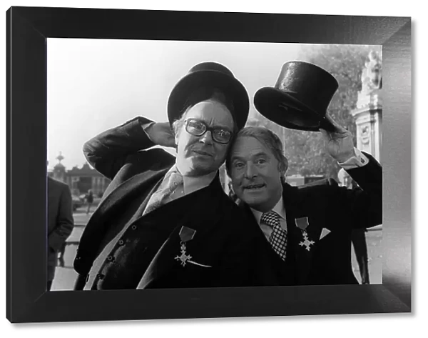 Morecambe & Wise were invested by the Queen at Buckingham Palace with the OBE