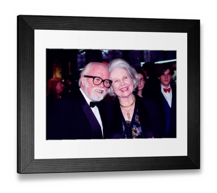 Framed Print : Sir Richard Attenborough and wife Sheila arrive for the film premiere of In Love Framed Print : Sir Richard Attenborough and wife Sheila arrive for the film premiere of In Love
