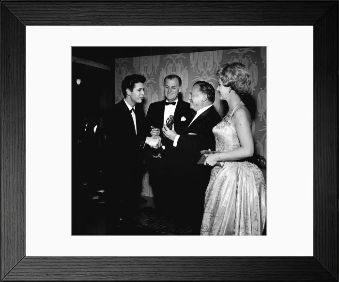 Framed Print : Cliff Richard receives Ivor Novello award for outstanding contribution to British music