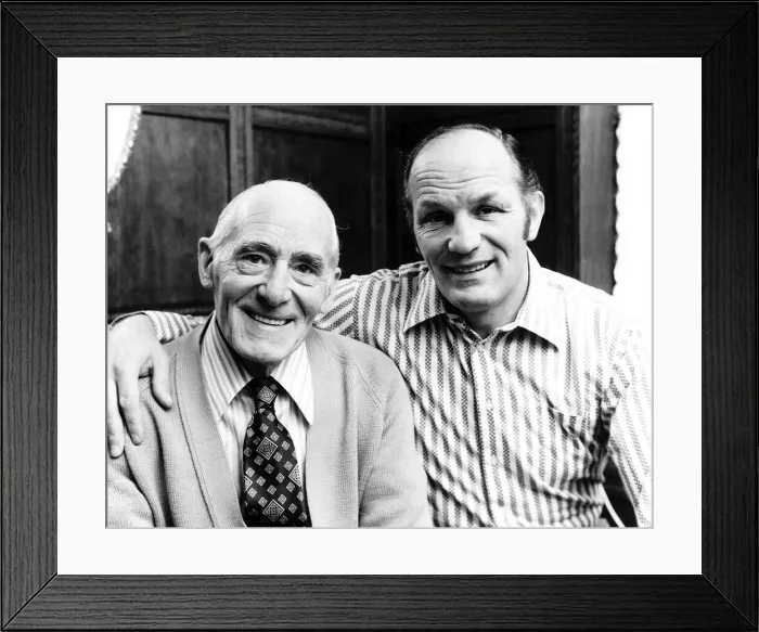 Framed Print : Henry Cooper Former Heavyweight Boxer January 1976 with his father at his Wembley