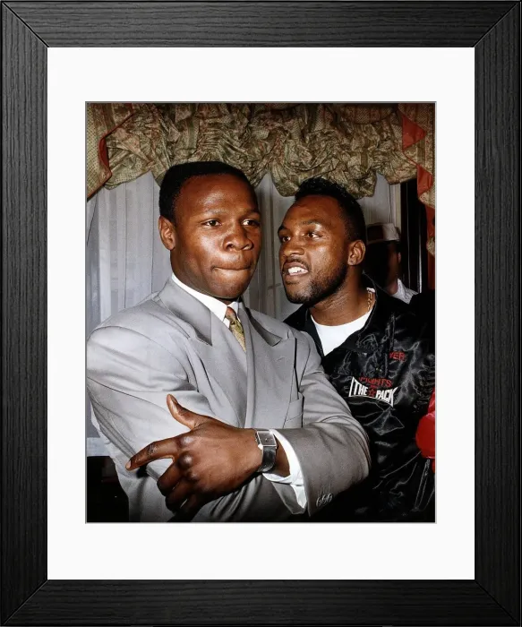 Framed Print : Chris Eubank and Nigel Benn Boxer at the cafe royal in Picadity Dbase September