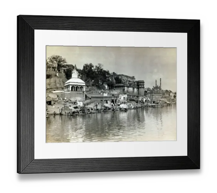 Framed Print : View of Tengales on the River Ganges, Benares, India 1913