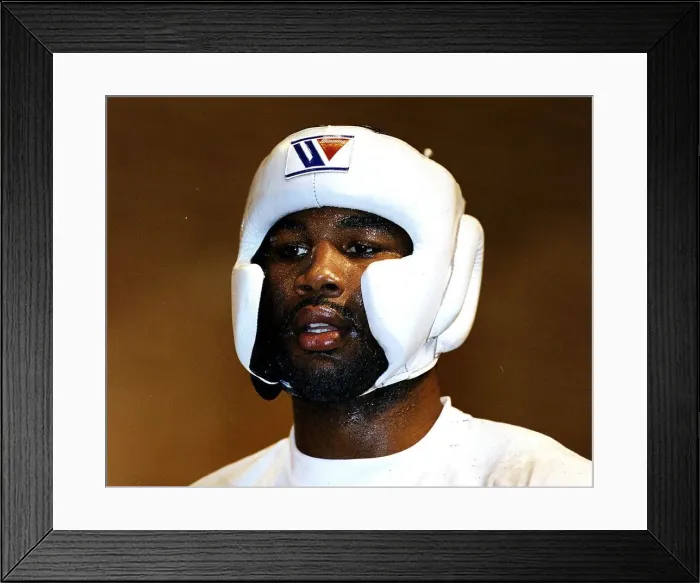 Framed Print : Lennox Lewis training for his big fight in Cardiff dbase Framed Print : Lennox Lewis training for his big fight in Cardiff dbase