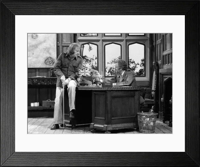 Framed Print : John Thaw and Dennis Waterman - December 1976 on the Morecambe and Wise Show