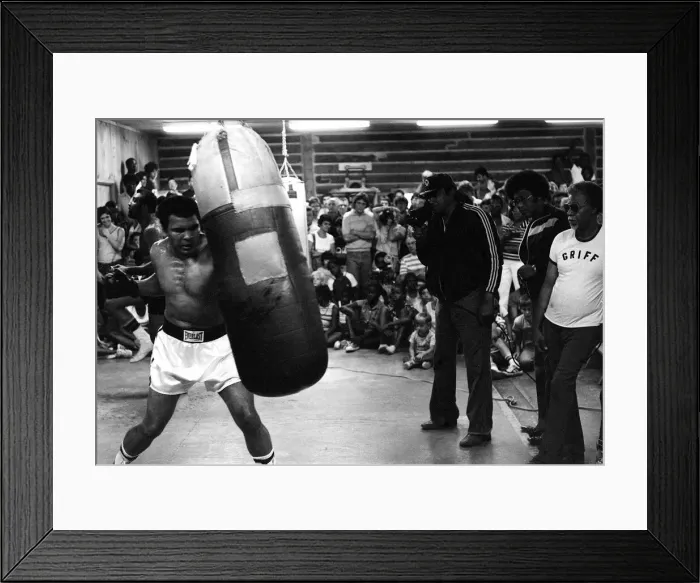 Framed Print : Muhammad Ali Boxer August 1978 training for the fight with Leon Spinks Framed Print : Muhammad Ali Boxer August 1978 training for the fight with Leon Spinks