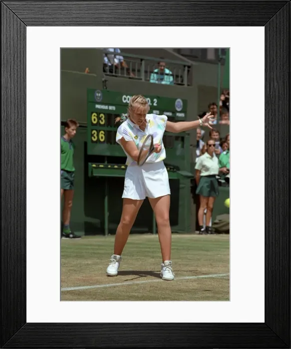 Framed Print : Wimbledon Tennis. Monica seles. Action. June 1989 89-3908-042 Framed Print : Wimbledon Tennis. Monica seles. Action. June 1989 89-3908-042