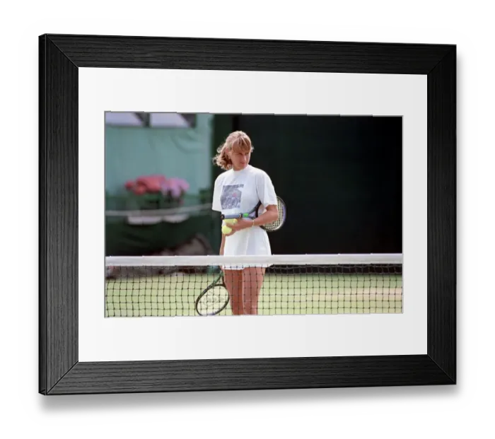 Framed Print : Wimbledon Tennis. Steffi Graf Training. July 1991 91-4291-017