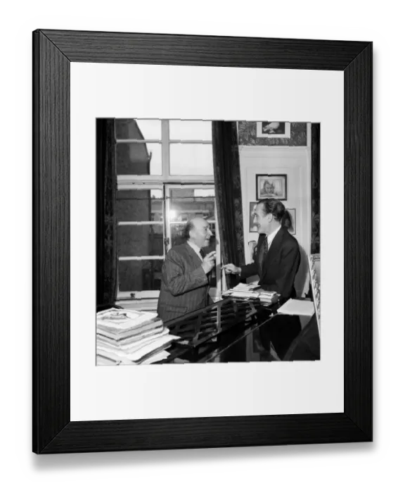 Framed Print : Actor Rex North with professor Georges Cunelli. June 1952 C3088