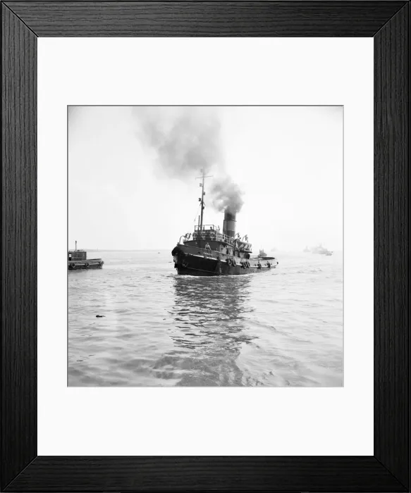 Framed Print : The Tug boat entering port. June 1952 C3046-002