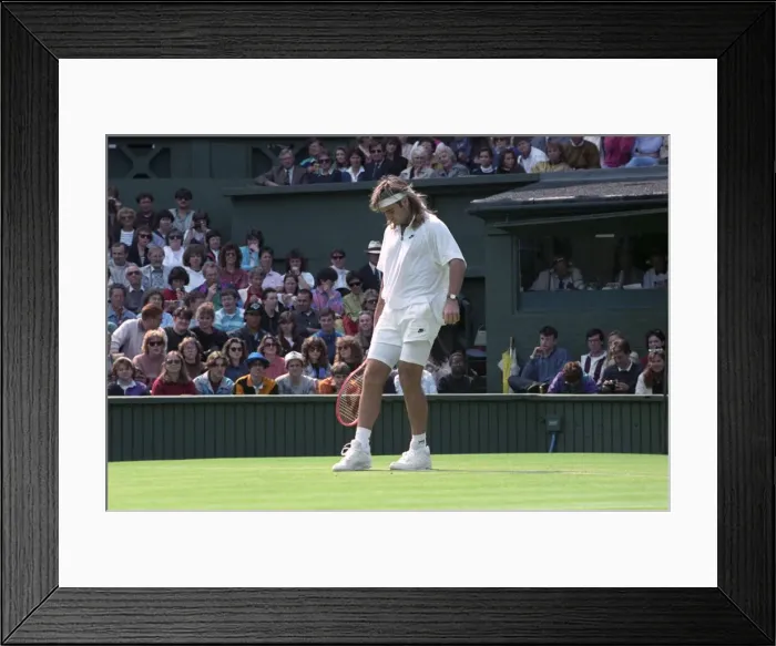 Framed Print : Wimbledon Tennis. Andre Agassi. June 1991 91-4091-192 Framed Print : Wimbledon Tennis. Andre Agassi. June 1991 91-4091-192
