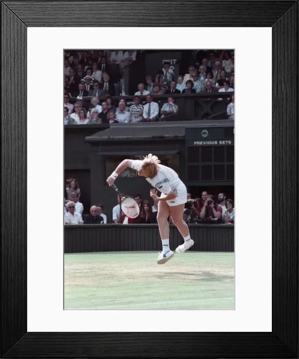 Framed Print : Wimbledon Tennis. Boris Becker v. Pat Cash. June 1988 88-3488-109