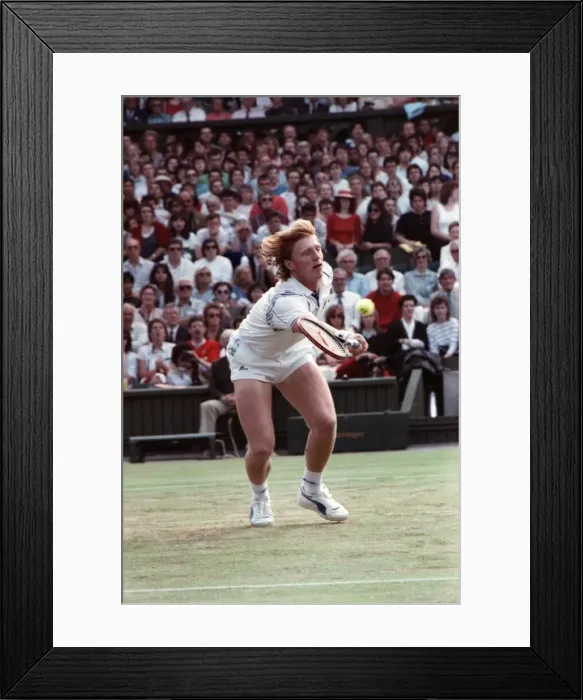 Framed Print : Wimbledon Tennis. Boris Becker v. Pat Cash. June 1988 88-3488-095