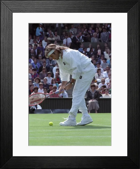 Framed Print : Wimbledon Tennis. Andre Agassi. June 1991 91-4091-207