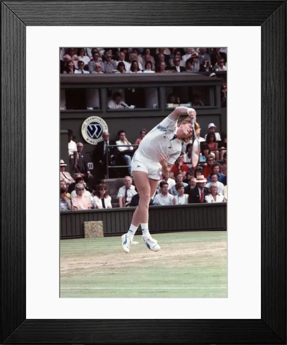 Framed Print : Wimbledon Tennis. Boris Becker v. Pat Cash. June 1988 88-3488-099