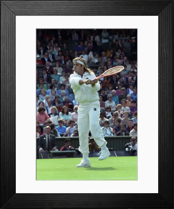Framed Print : Wimbledon Tennis. Andre Agassi. June 1991 91-4091-200 Framed Print : Wimbledon Tennis. Andre Agassi. June 1991 91-4091-200