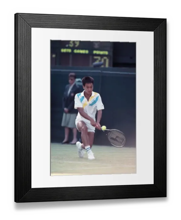 Framed Print : All England Lawn Tennis Championships at Wimbledon Michael Chang in action during