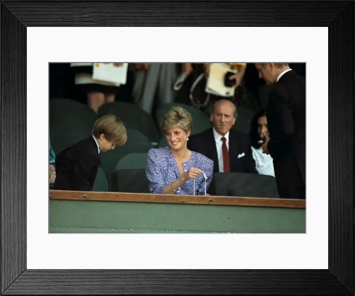 Framed Print : Wimbledon Tennis. Princess Olana+Son, Prince William. July 1991 91-4292-004 Framed Print : Wimbledon Tennis. Princess Olana+Son, Prince William. July 1991 91-4292-004