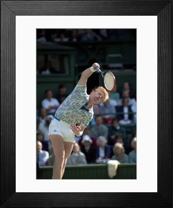 Framed Print : Wimbledon Tennis. Boris Becker Wearing Banned Shirt. June 1989 89-3895-024 Framed Print : Wimbledon Tennis. Boris Becker Wearing Banned Shirt. June 1989 89-3895-024
