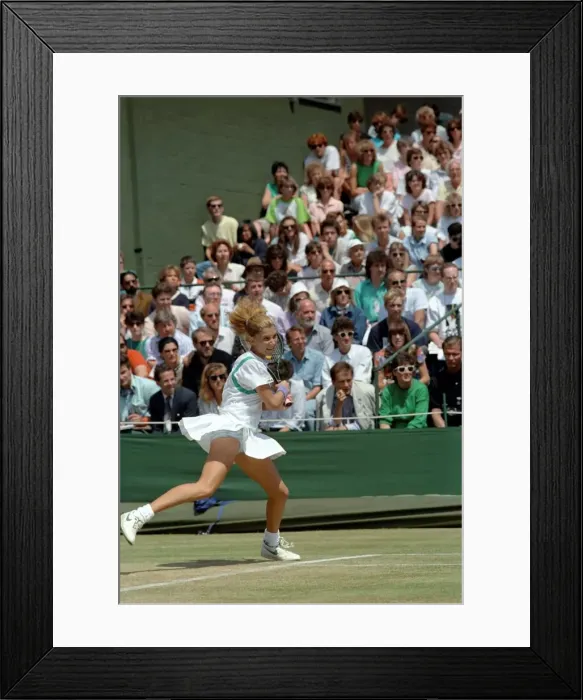 Framed Print : Wimbledon Tennis. Monica seles. Action. June 1989 89-3908-053