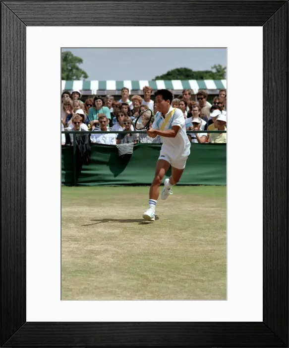 Framed Print : All England Lawn Tennis Championships at Wimbledon Action during the Mens Singles Framed Print : All England Lawn Tennis Championships at Wimbledon Action during the Mens Singles